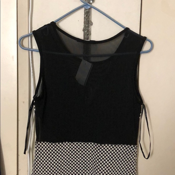 Lrg Black and White blocks Mesh Dress - Picture 2 of 3